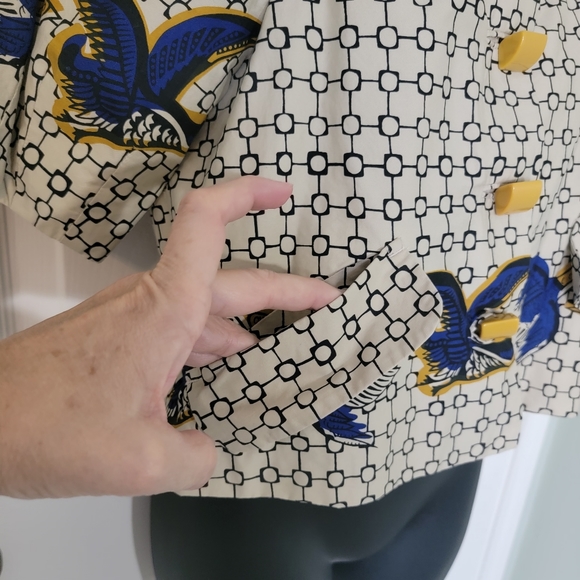 Vintage Anthropologie Taikonhu Blue Bird Cropped Jacket - Picture 9 of 16